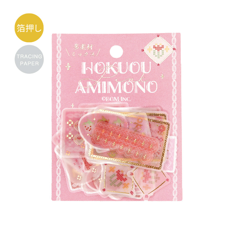 BGM Tracing Paper Seal: Nordic Knitting in Pink — BGM decorative sticker — for journaling, planners and scrapbooking, at Cityluxe Singapore