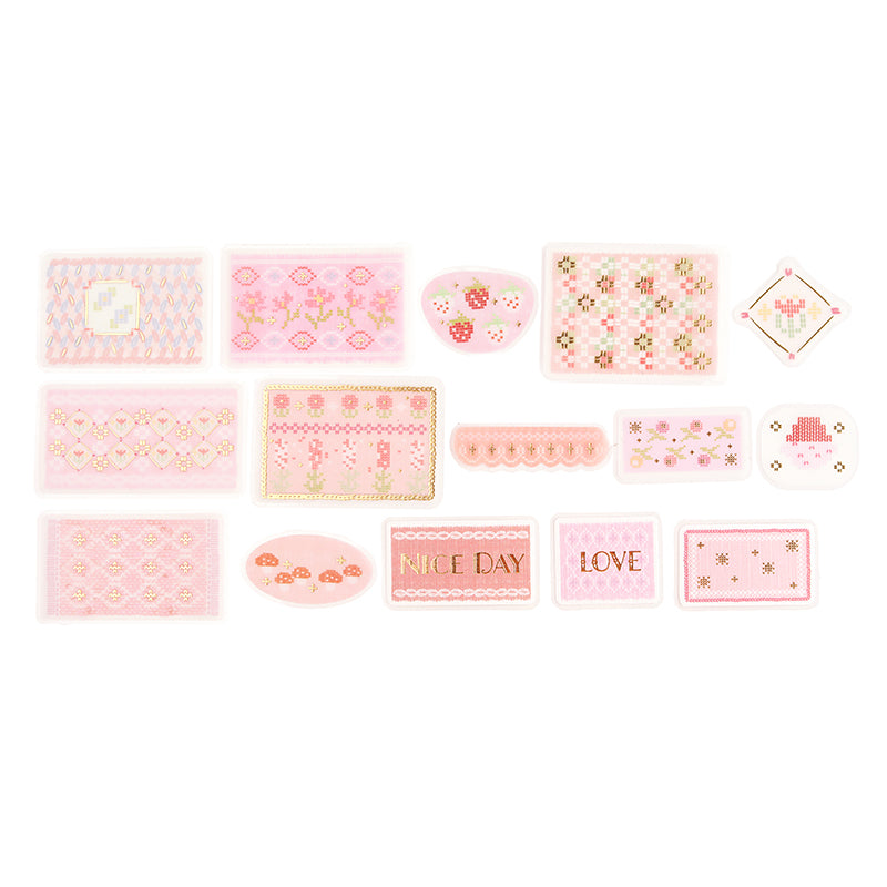 BGM Tracing Paper Seal: Nordic Knitting in Pink — BGM decorative sticker — for journaling, planners and scrapbooking, at Cityluxe Singapore