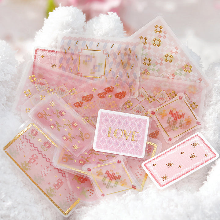 BGM Tracing Paper Seal: Nordic Knitting in Pink — BGM decorative sticker — for journaling, planners and scrapbooking, at Cityluxe Singapore