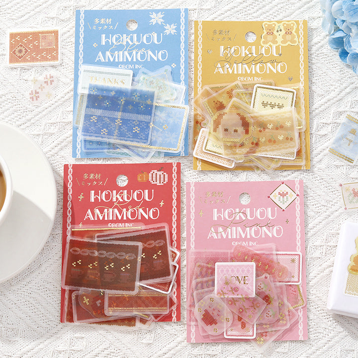 BGM Tracing Paper Seal: Nordic Knitting in Pink — BGM decorative sticker — for journaling, planners and scrapbooking, at Cityluxe Singapore