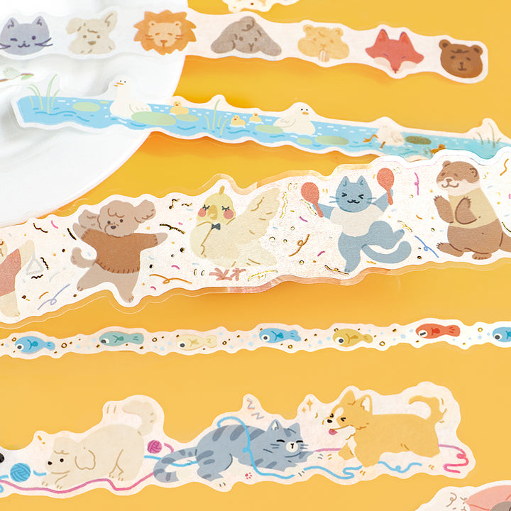 BGM Deco Sticker Ligne Seal: Ligne in Animal Friends — BGM decorative sticker — for journaling, planners and scrapbooking, at Cityluxe Singapore