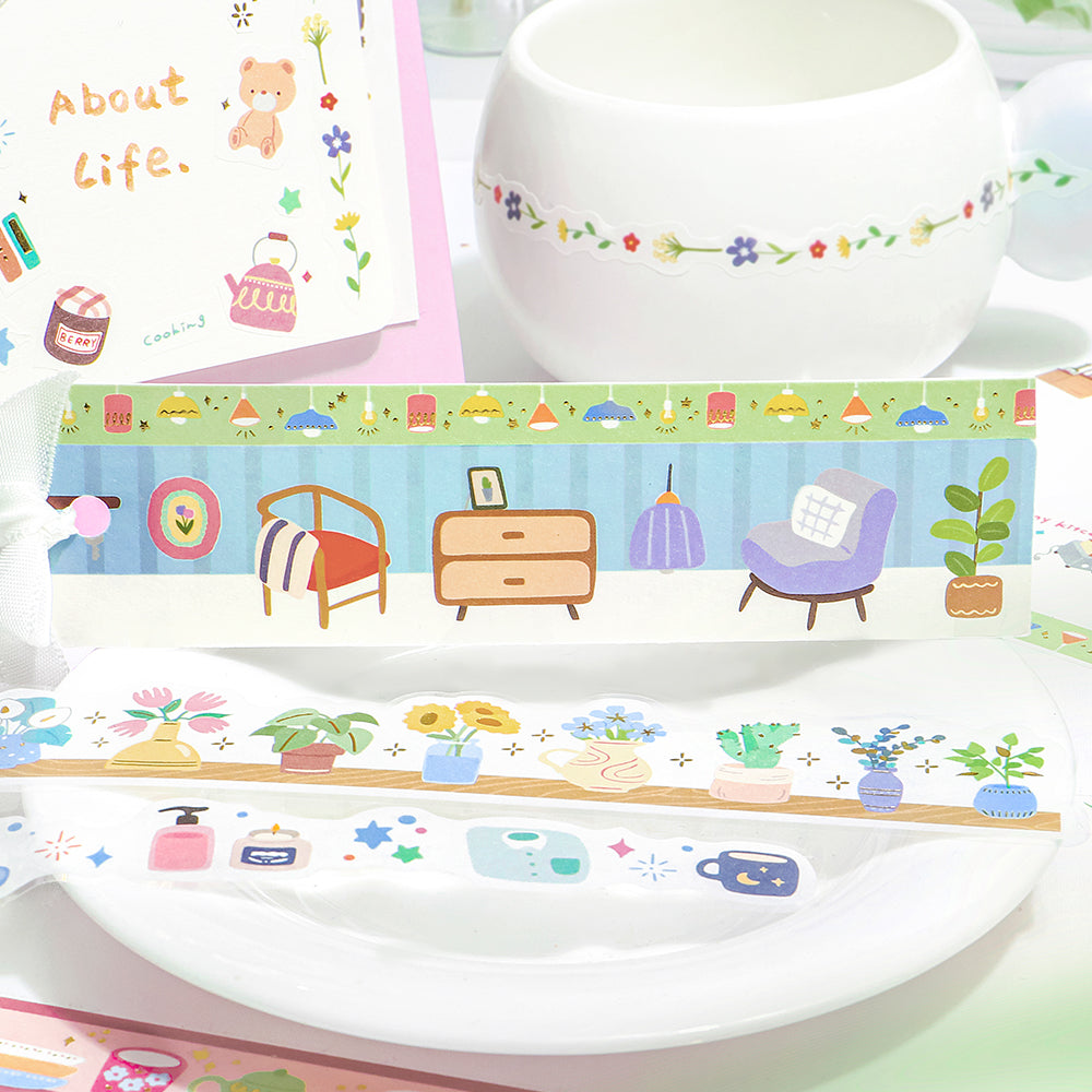 BGM Deco Sticker Ligne Seal: Ligne in The Color of Your Home — BGM decorative sticker — for journaling, planners and scrapbooking, at Cityluxe Singapore