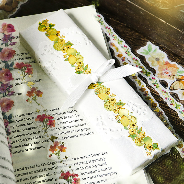 BGM Deco Sticker Ligne Seal: Ligne in Scent of Flowers — BGM decorative sticker — for journaling, planners and scrapbooking, at Cityluxe Singapore