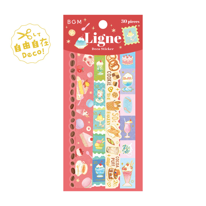 BGM Deco Sticker Ligne Seal: Ligne in Sweets Parlor — BGM decorative sticker — for journaling, planners and scrapbooking, at Cityluxe Singapore