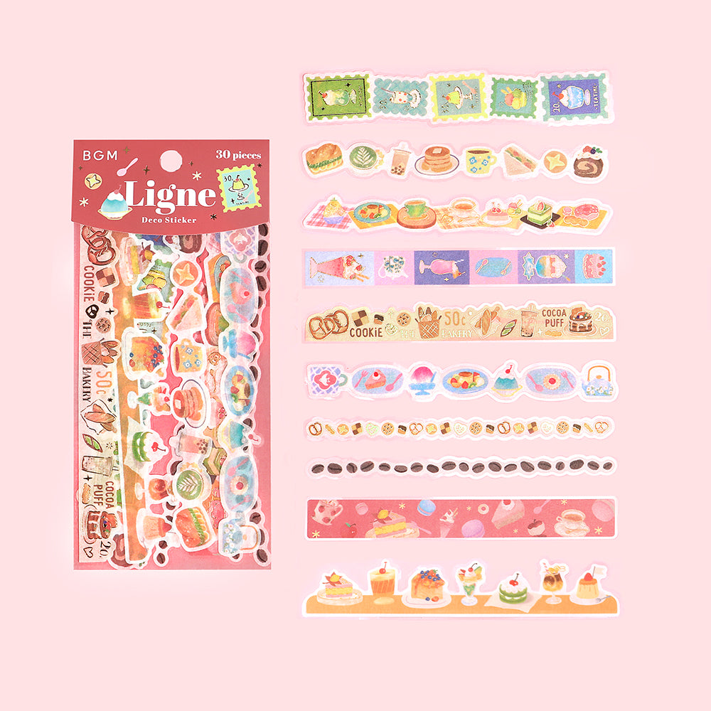 BGM Deco Sticker Ligne Seal: Ligne in Sweets Parlor — BGM decorative sticker — for journaling, planners and scrapbooking, at Cityluxe Singapore