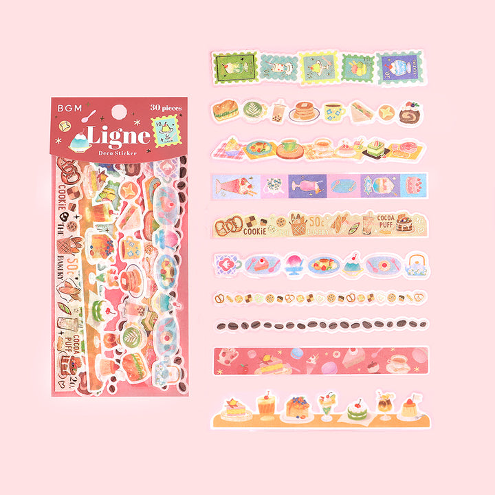 BGM Deco Sticker Ligne Seal: Ligne in Sweets Parlor — BGM decorative sticker — for journaling, planners and scrapbooking, at Cityluxe Singapore