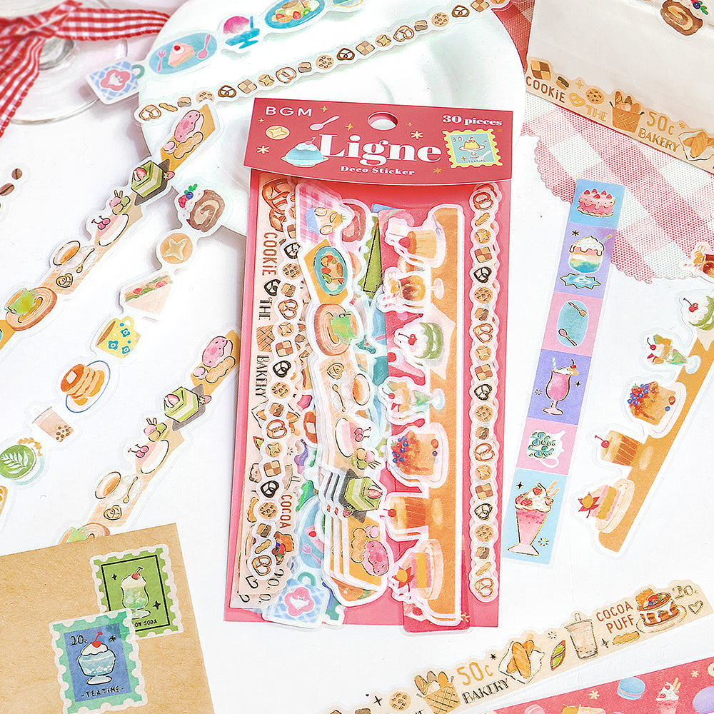 BGM Deco Sticker Ligne Seal: Ligne in Sweets Parlor — BGM decorative sticker — for journaling, planners and scrapbooking, at Cityluxe Singapore