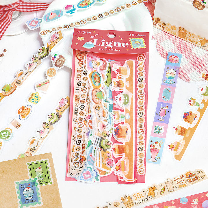 BGM Deco Sticker Ligne Seal: Ligne in Sweets Parlor — BGM decorative sticker — for journaling, planners and scrapbooking, at Cityluxe Singapore