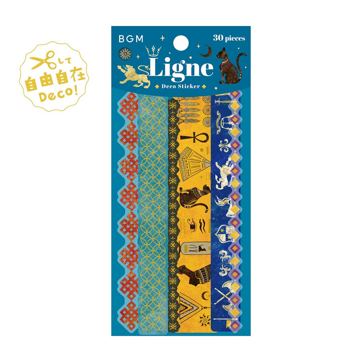 BGM Deco Sticker Ligne Seal: Ligne in Patterns of the World — BGM decorative sticker — for journaling, planners and scrapbooking, at Cityluxe Singapore