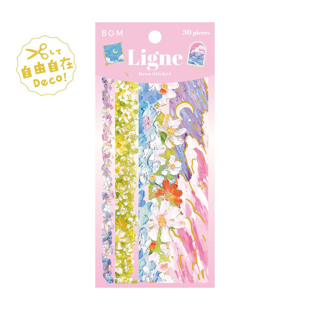 BGM Deco Sticker Ligne Seal: Ligne in Oil Paintings — BGM decorative sticker — for journaling, planners and scrapbooking, at Cityluxe Singapore