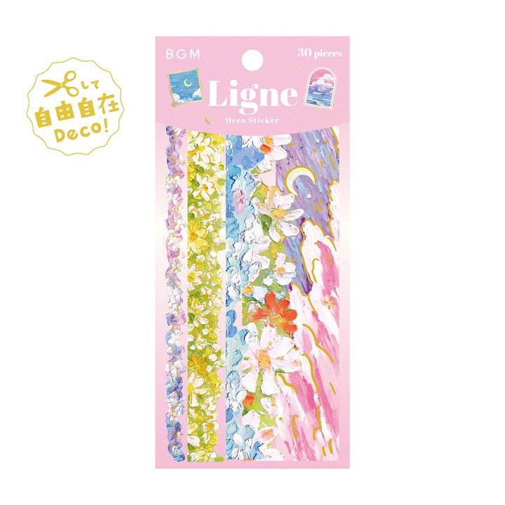 BGM Deco Sticker Ligne Seal: Ligne in Oil Paintings — BGM decorative sticker — for journaling, planners and scrapbooking, at Cityluxe Singapore