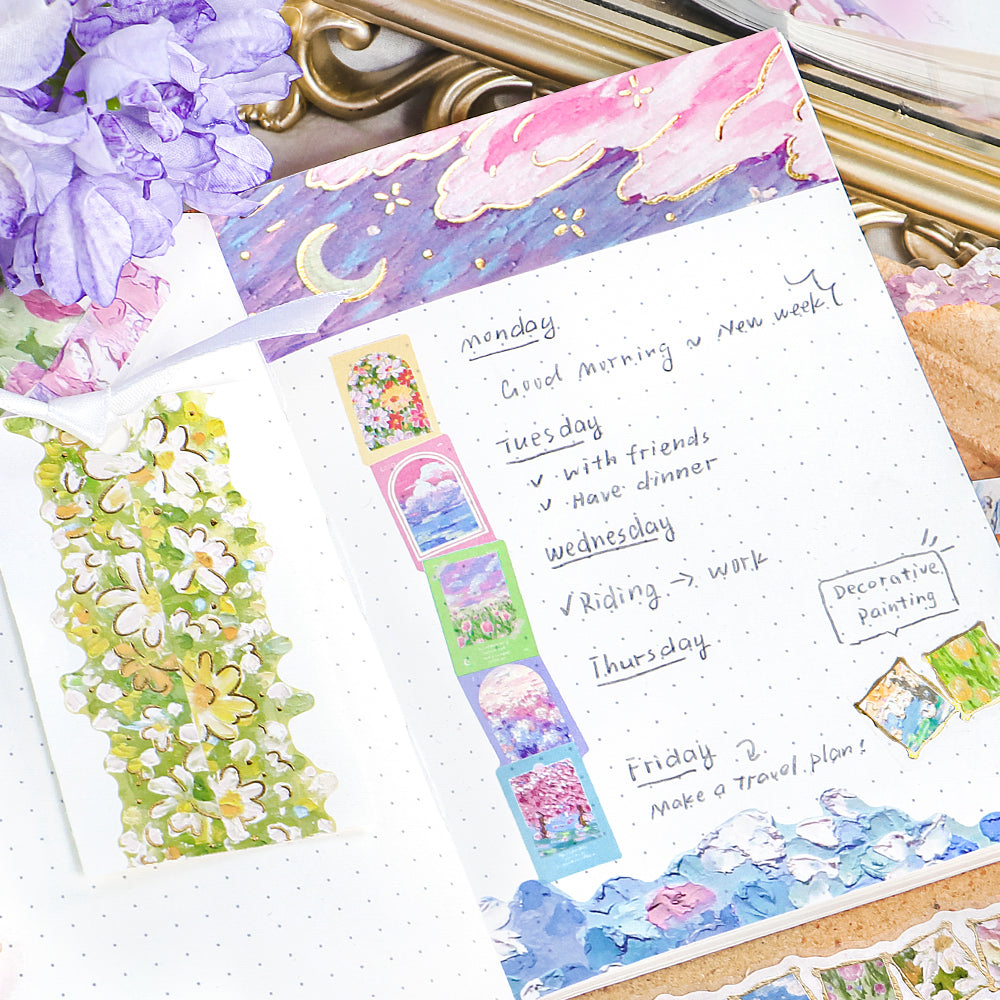 BGM Deco Sticker Ligne Seal: Ligne in Oil Paintings — BGM decorative sticker — for journaling, planners and scrapbooking, at Cityluxe Singapore
