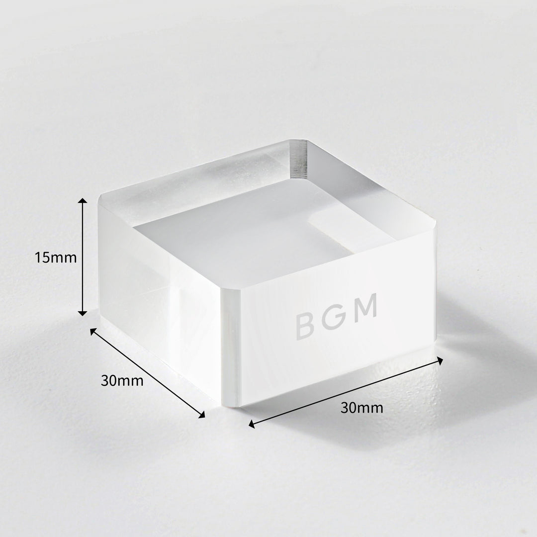 BGM Acrylic Block / Cube — close-up