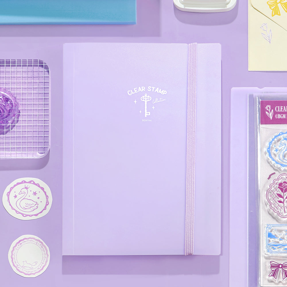 BGM Clear Stamp File in Lilac — BGM clear stamp — premium stationery, at Cityluxe Singapore
