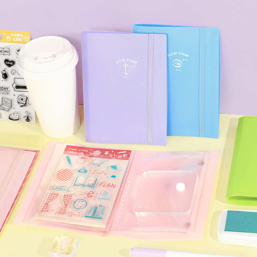 BGM Clear Stamp File in Lilac — BGM clear stamp — premium stationery, at Cityluxe Singapore