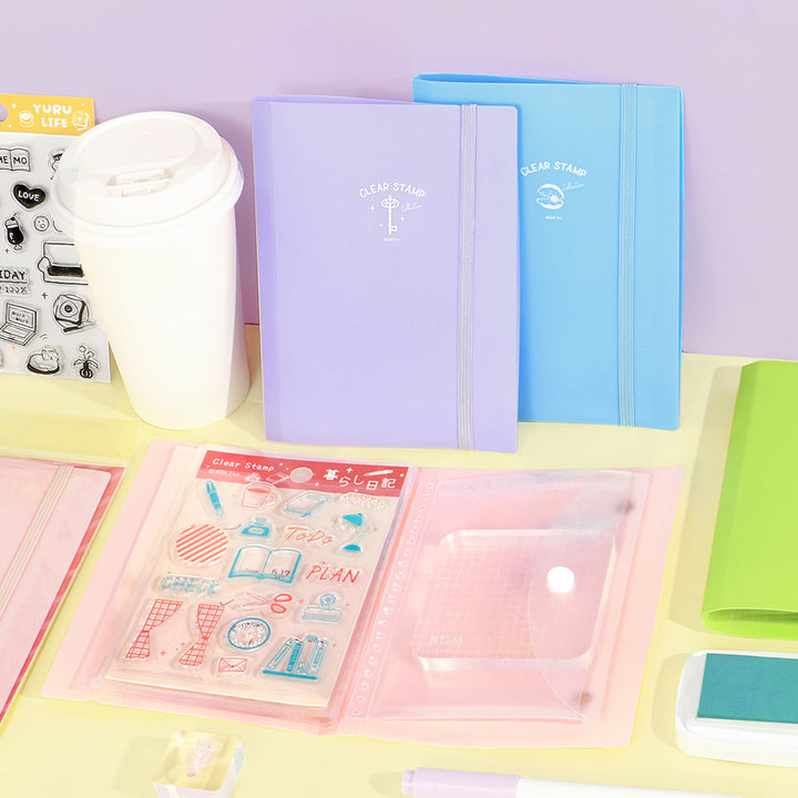 BGM Clear Stamp File in Lilac — BGM clear stamp — premium stationery, at Cityluxe Singapore