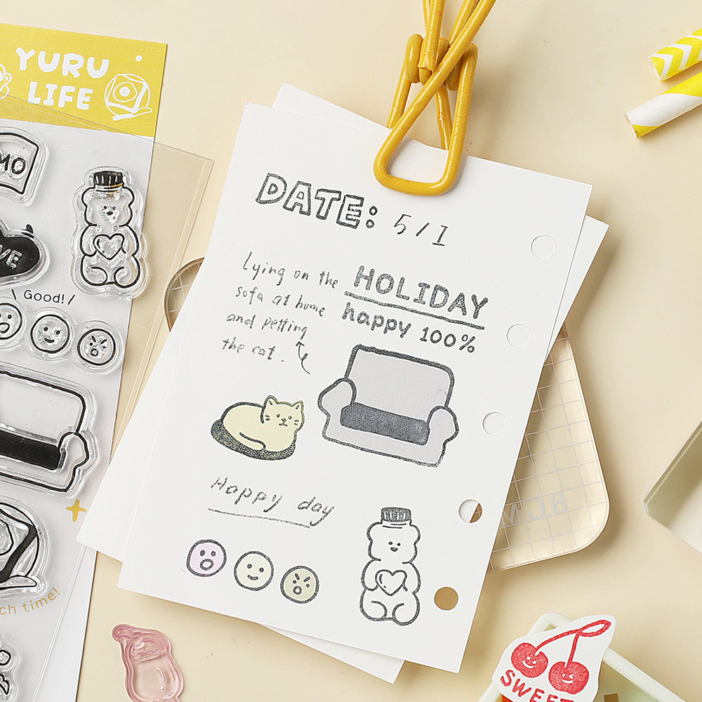 BGM Clear Stamp: Diary - Yuru Life Diary — with packaging