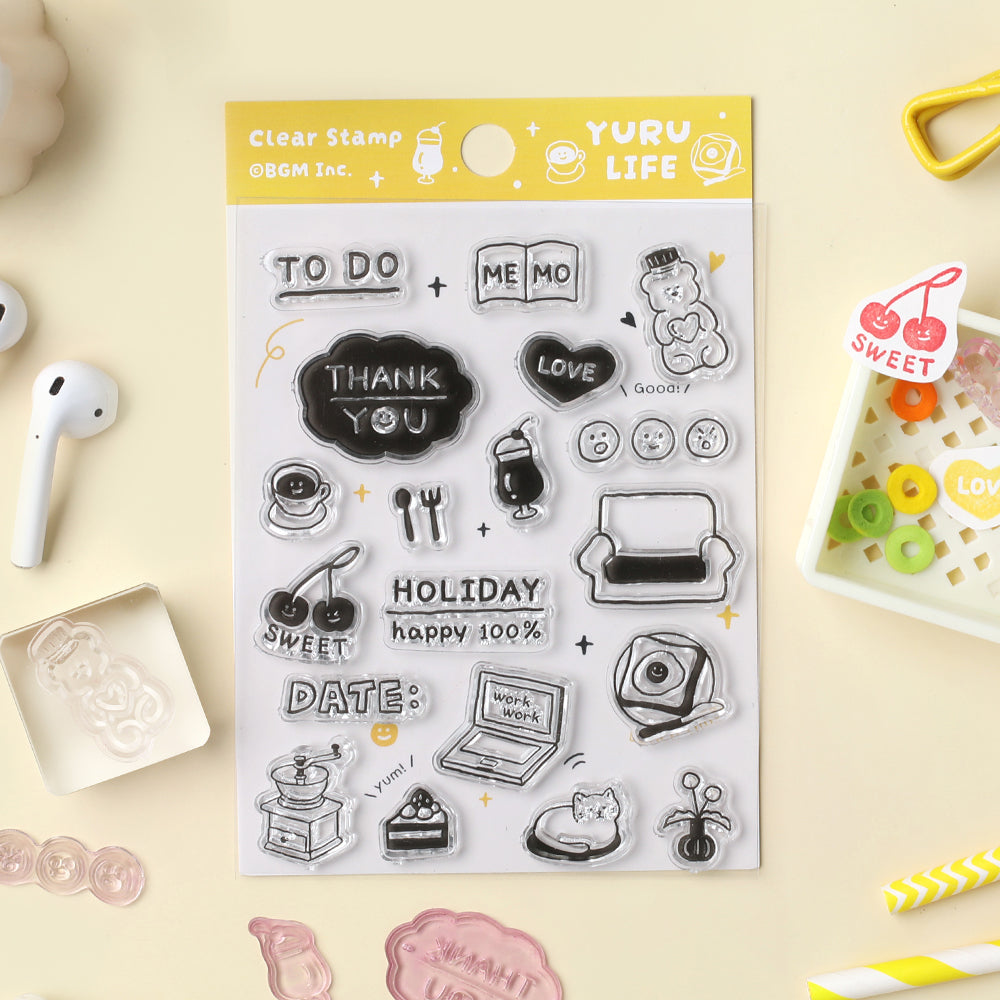 BGM Clear Stamp: Diary - Yuru Life Diary — side view