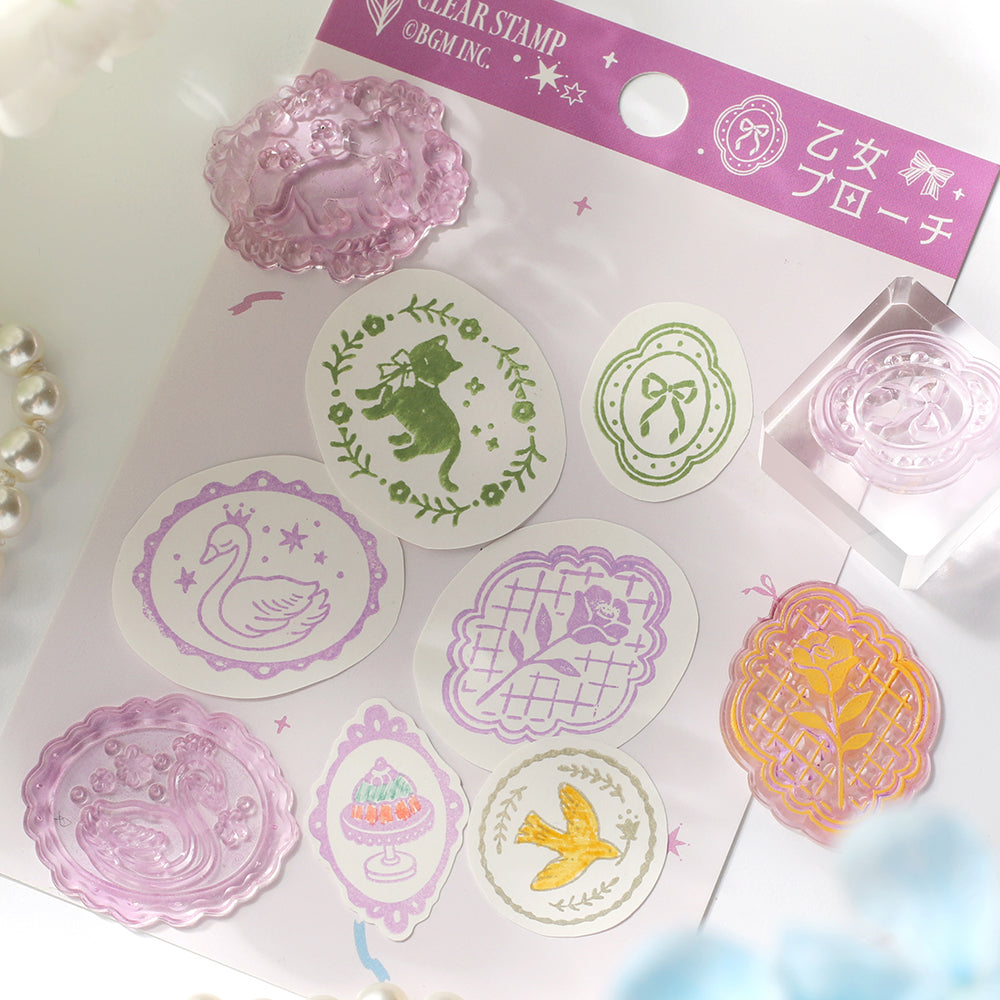 BGM Clear Stamp: Diary - Maiden Brooch — detail view