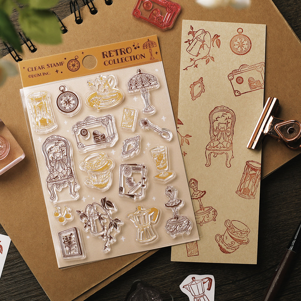 BGM Clear Stamp: Diary - Retro Goods — with packaging