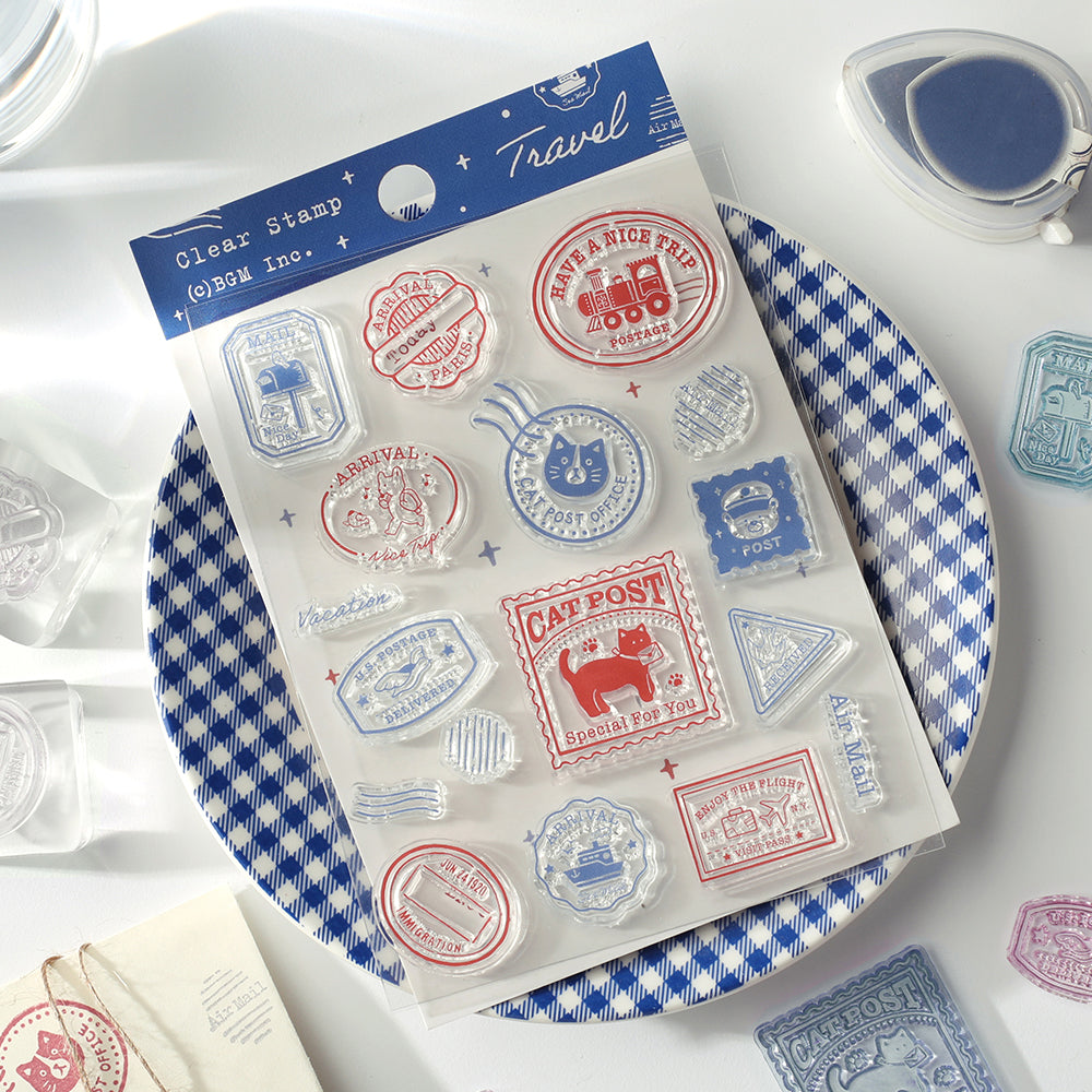 BGM Clear Stamp: Diary in Traveling Stamps — BGM rubber stamp — decorative stamp for journaling and paper craft, at Cityluxe Singapore
