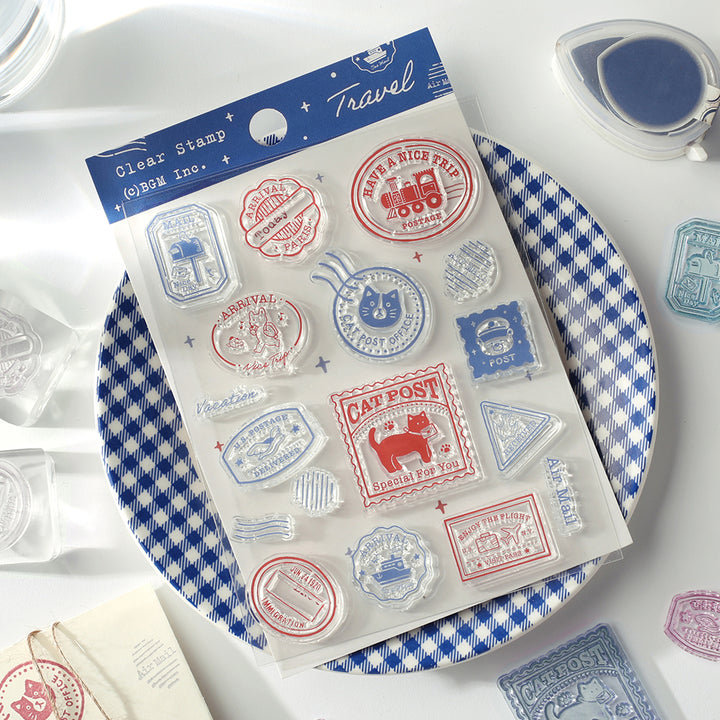 BGM Clear Stamp: Diary in Traveling Stamps — BGM rubber stamp — decorative stamp for journaling and paper craft, at Cityluxe Singapore