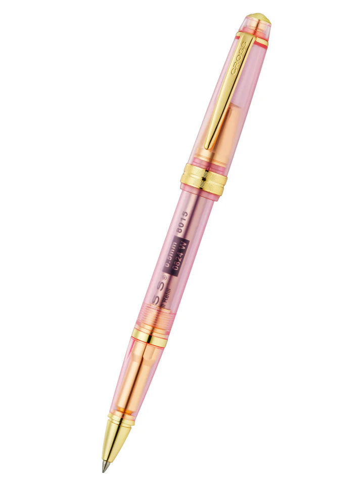 Cross Bailey Light™ Translucent Pink Sapphire Resin Rollerball Pen — Cross rollerball pen — fluid gel ink writing instrument, at Cityluxe Singapore