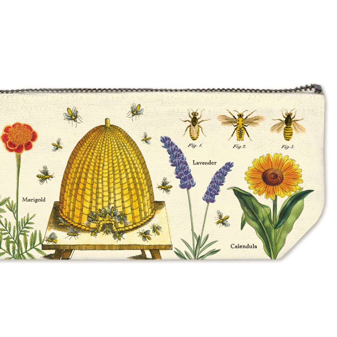 Cavallini Mini Pouch - Bees and Honey — detail view