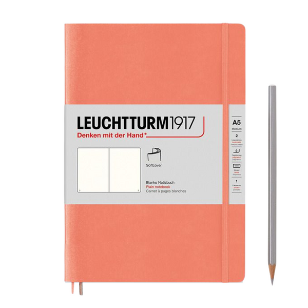将图片加载到图库查看器，Leuchtturm1917 A5 Medium Softcover Notebook - Plain / Bellini
