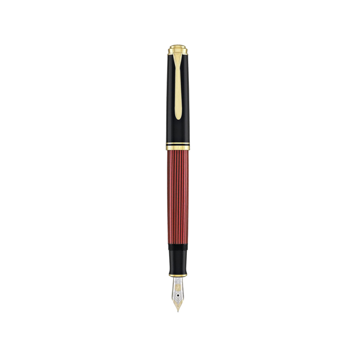 Pelikan Souveran M600 Fountain Pen - Black &amp; Red with Gold Trim (14K Gold) [Pre-Order] — Pelikan fountain pen — precision nib writing instrument, at Cityluxe Singapore stationery store
