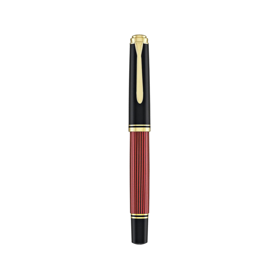 Pelikan Souveran M600 Fountain Pen - Black &amp; Red with Gold Trim (14K Gold) [Pre-Order] — Pelikan fountain pen — precision nib writing instrument, at Cityluxe Singapore stationery store