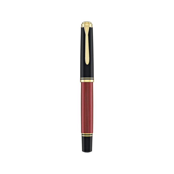 Pelikan Souveran M600 Fountain Pen - Black &amp; Red with Gold Trim (14K Gold) [Pre-Order] — Pelikan fountain pen — precision nib writing instrument, at Cityluxe Singapore stationery store