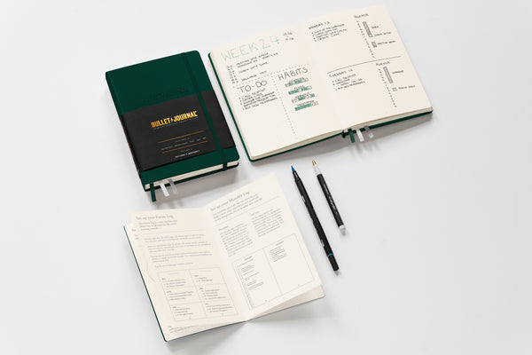 将图片加载到图库查看器，Leuchtturm1917 Bullet Journal Edition 2 A5 Medium Hardcover Notebook - Dotted / Green23
