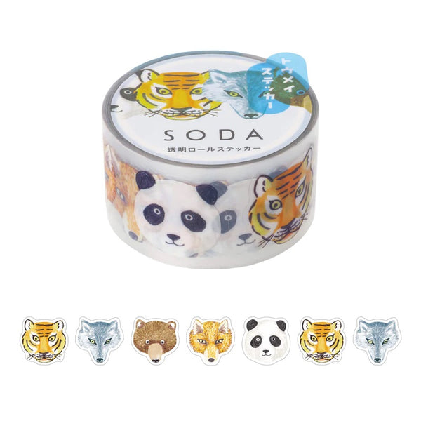 画像をギャラリービューアに読み込む, KITTA Soda Transparent Masking Tape (Sticker Type) - Zoo
