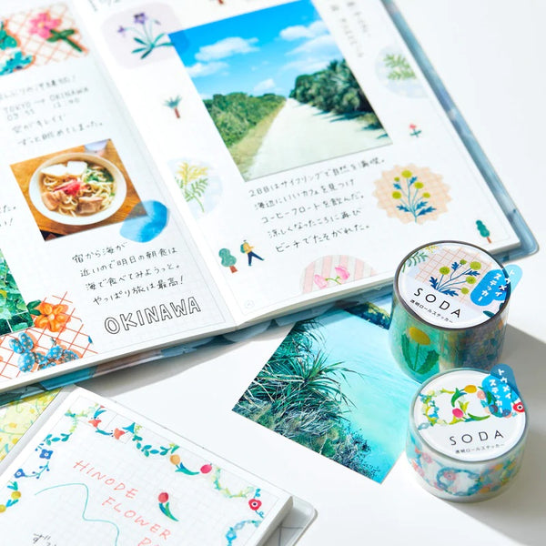 画像をギャラリービューアに読み込む, KITTA Soda Transparent Masking Tape (Sticker Type) - Hanakazari
