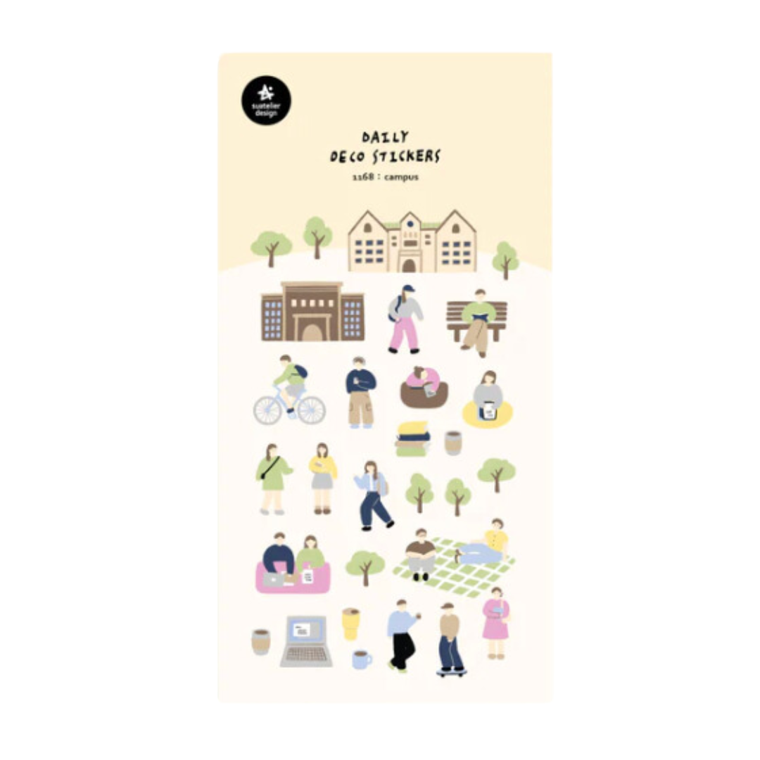Suatelier Daily Deco Sticker in Campus — Suatelier decorative sticker — for journaling, planners and scrapbooking, at Cityluxe Singapore