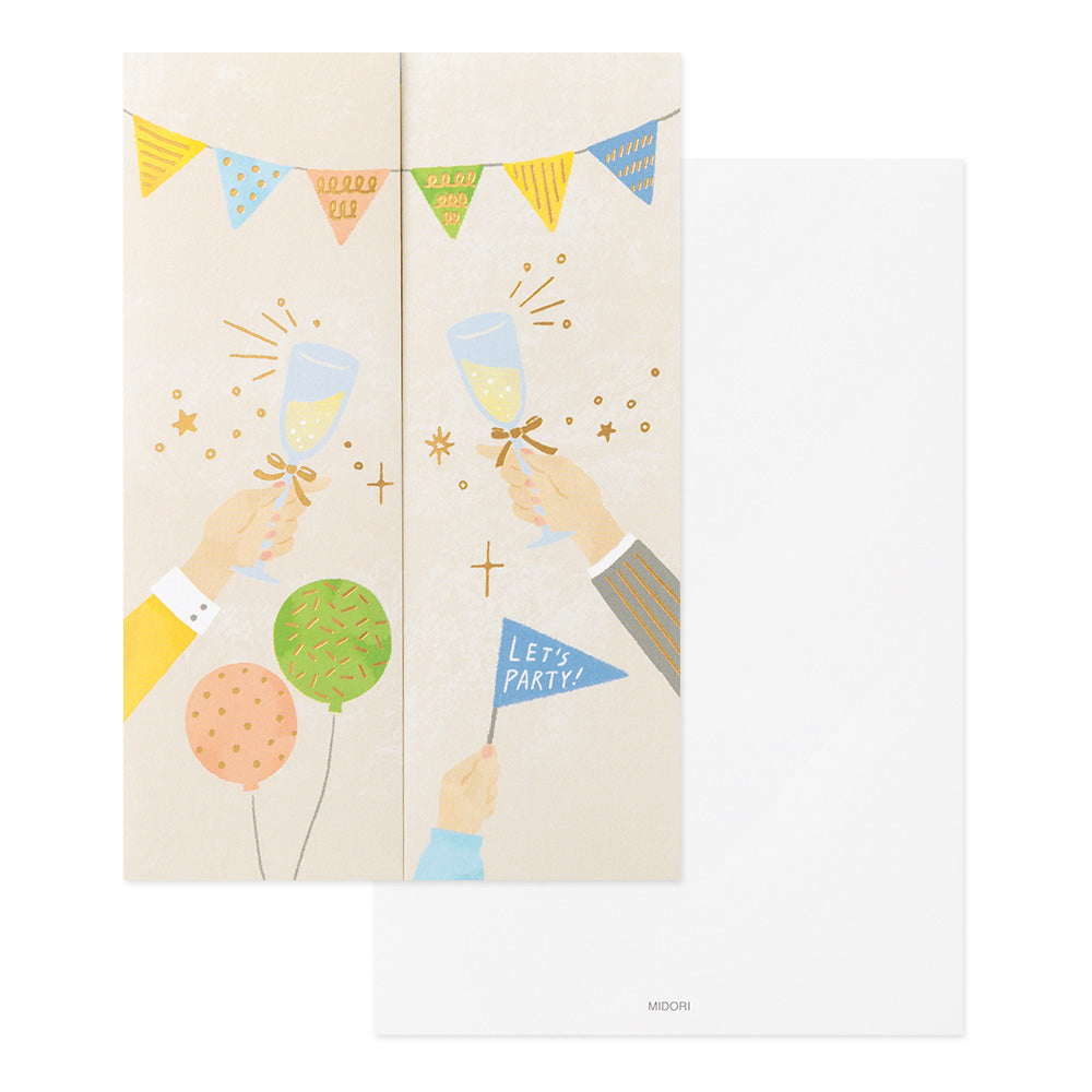 Midori Peel Back and Open Card — flat lay