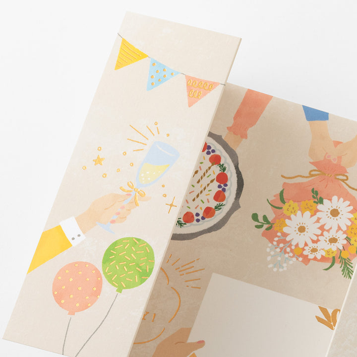 Midori Peel Back and Open Card — flat lay