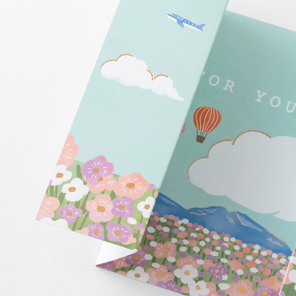 Midori Peel Back and Open Card — flat lay