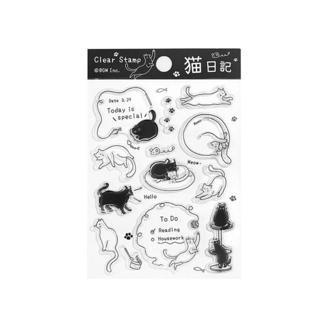 BGM Clear Stamp: Diary in Cat Diary — BGM clear stamp — premium stationery, at Cityluxe Singapore