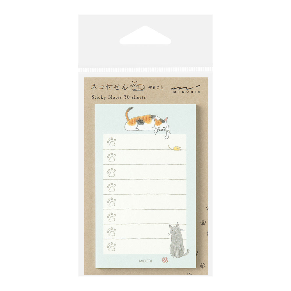 Midori Sticky Notes To Do in Cat Green — Midori sticky note — premium stationery and lifestyle, at Cityluxe Singapore