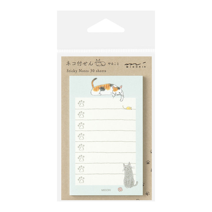 Midori Sticky Notes To Do in Cat Green — Midori sticky note — premium stationery and lifestyle, at Cityluxe Singapore