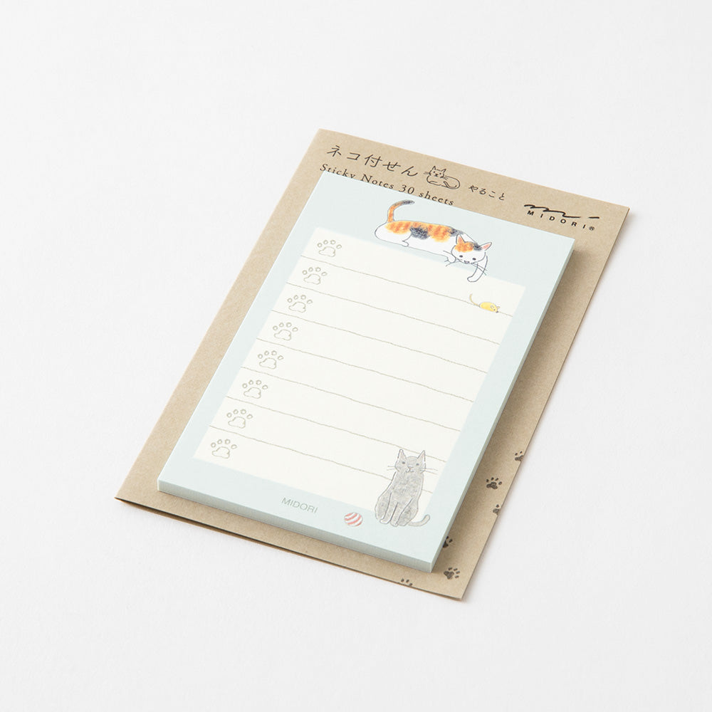 Midori Sticky Notes To Do in Cat Green — Midori sticky note — premium stationery and lifestyle, at Cityluxe Singapore