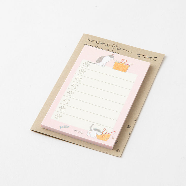 Midori Sticky Notes To Do in Cat Pink — Midori sticky note — premium stationery and lifestyle, at Cityluxe Singapore