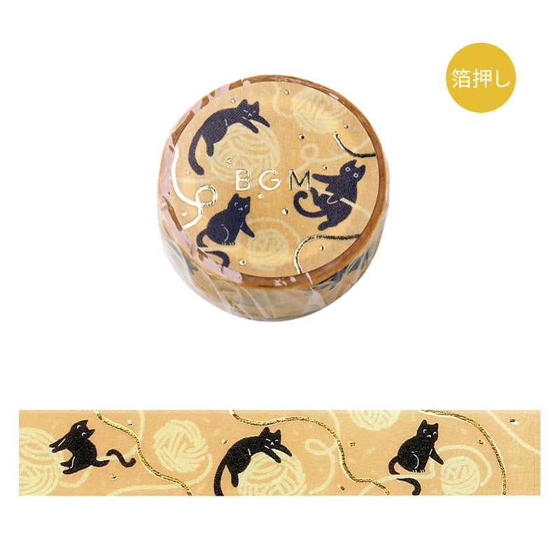 BGM Foil Stamping Masking Tape: Life in Cat and Thread — BGM masking tape — decorative paper tape for journaling and scrapbooking, at Cityluxe Singapore