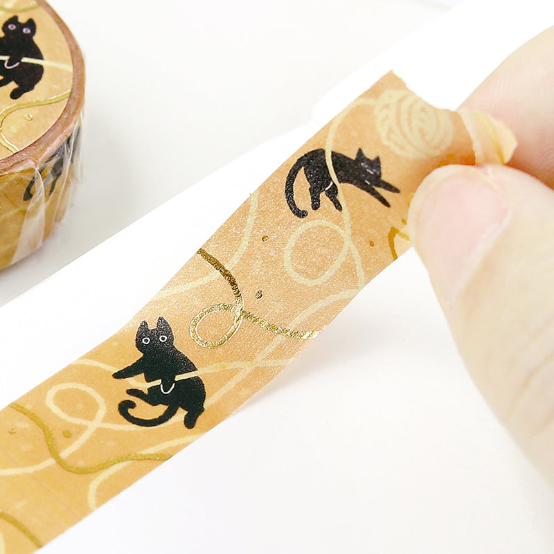 BGM Foil Stamping Masking Tape: Life in Cat and Thread — BGM masking tape — decorative paper tape for journaling and scrapbooking, at Cityluxe Singapore