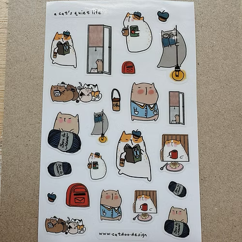 Catdoo Sticker in A Cat’s Quiet Life — Catdoo decorative sticker — for journaling, planners and scrapbooking, at Cityluxe Singapore