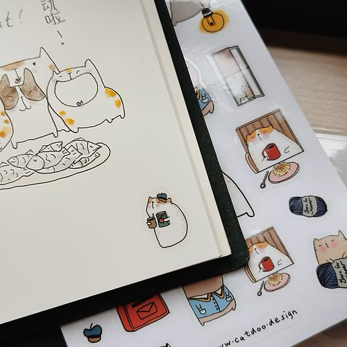 Catdoo Sticker - A Cat’s Quiet Life — in use