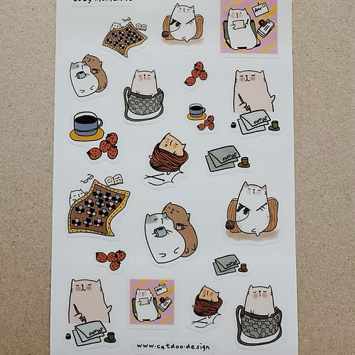 Catdoo Sticker in Cozy Moments — Catdoo decorative sticker — for journaling, planners and scrapbooking, at Cityluxe Singapore