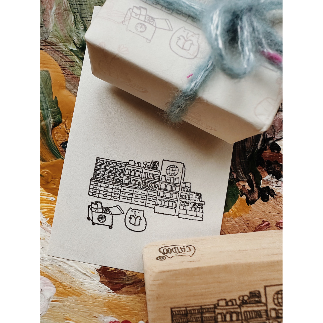 Catdoo x Cityluxe Stamps in Cat in Cityluxe — Catdoo rubber stamp — decorative stamp for journaling and paper craft, at Cityluxe Singapore